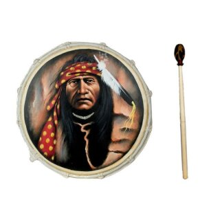 50cm Grosse Schamanentrommel Geronimo Gemalt Rahmentrommel Bodhran Drum R6