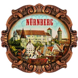 Nürnberg Burg Kaiserburg Franken Bild Antik Look Rahmen Made in Eu