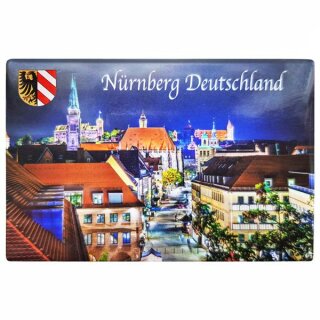 Nürnberg Fotomagnet bei Nacht Foto Magnet Epoxy Deluxe