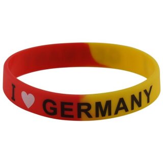 Armband Silikonarmband Silikon Band -  Bunt - Aufdruck -  I Love Germany