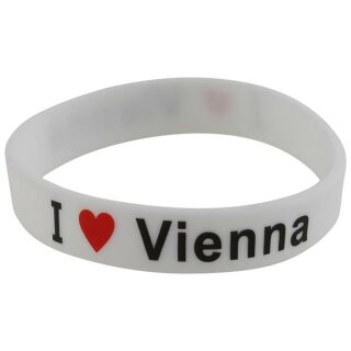 rmband Silikonarmband Silikon Band - Rot Weiß - Aufdruck -  I Love Vienna