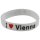 Armband Silikonarmband Silikon Band - Rot Weiß - Aufdruck -  I Love Vienna