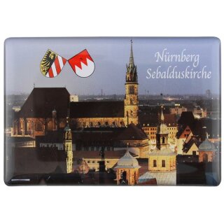 Nürnberg Deluxe Epoxy Fotomagnet Magnet Foto - Sebalduskirche Kirche Altstadt