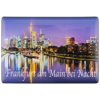 Langes Epoxy Foto Magnet Deluxe Frankfurt am Main Fotomagnet bei Nacht Skyline 