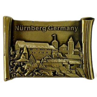 Premium Metall Magnet Nürnberg Burg Kaiserburg Gold