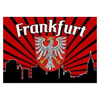 Frankfurt Silhouette Flagge 150cm x 90cm  ( In der Regel in 3 - 5 Tagen verfügbar bitte Fragen Sie an )