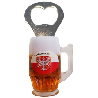 Flaschenöffner Bierkrug Massbier Bier Frankfurt am Main Stadtwappen Magnet