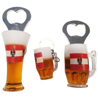3 er Set Bierkrug Bieröffner Öffner Flaschenöffner Weizen Schlüsselanhänger Krug - Österreich Austria