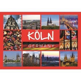 Fotomagnet Foto Magnet Kühlschrankmagnet - Köln Postkarte Rot