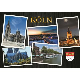 Fotomagnet Foto Magnet Kühlschrankmagnet - Köln Postkarte schwarz