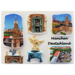 München Marienplatz Postkarten Kunststein Polyresin Magnet Germany Oktoberfest