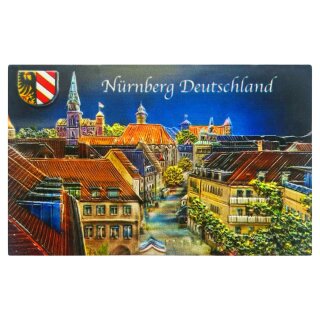Nürnberg by Night Polyresin Magnet Franken Germany Deutschland Kühlschrank Neu