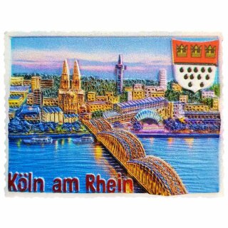 Köln am Rhein Polyresin Magnet Cologne Handarbeit  Souvenir Bauer Germany BRD