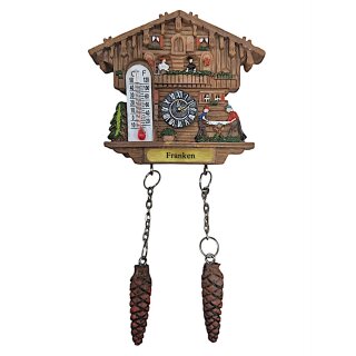 Kühlschrankmagnet Alpen Kuckucksuhr Magnet  Wetterhaus Thermometer Deko - Franken