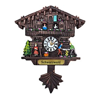 Kühlschrankmagnet Alpen Kuckucksuhr Magnet  Urlaubserinnerung Mitbringsel Deko - Schwarzwald
