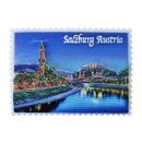 Salzburg Magnet Polyresin Briefmarken Optik