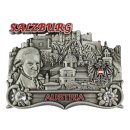 Premium Metall Magnet Massiv - Salzburg Mozarzt Silber