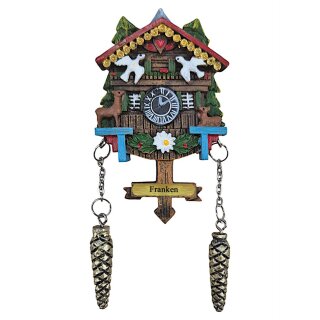 Kühlschrankmagnet Alpen Kuckucksuhr Magnet  Urlaubserinnerung Mitbringsel Deko - Franken