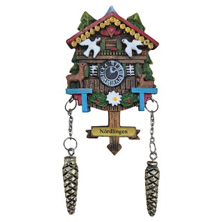 Kühlschrankmagnet Alpen Kuckucksuhr Magnet  Urlaubserinnerung Mitbringsel Deko - Nördlingen