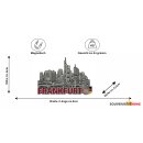 Premium Silber Massiv Metall Magnet Frankfurt am Main Skyline
