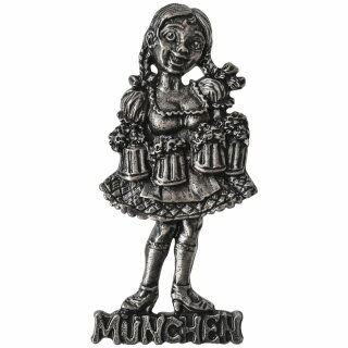 Metall Magnet Frau München Silber