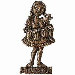 Metall Magnet Frau München Kupfer Bronze