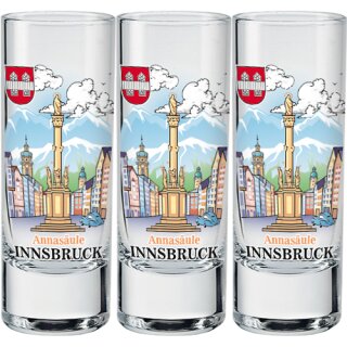 12 er Pack Schnapsglas Annasäule Bunt WG-003 50ML