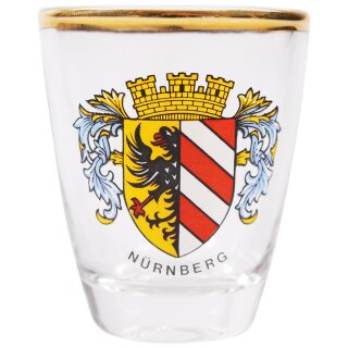 Schnaps Glas Goldrand Nürnberg N7