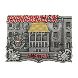 Magnet Metall Innsbruck Austria Goldenes Dachl Silber Optik