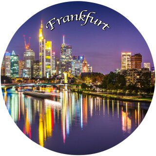 Frankfurt am Main Großer Glitzer Magnet Rund