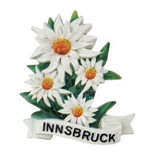 Edelweiss Innsbruck Magnet Polyresin