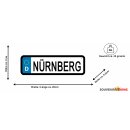 Blechschild Metall Klein - Nürnberg KFZ 26 x 7 cm