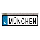 Blechschild Metall Klein - München KFZ 26 x 7 cm