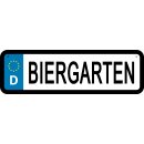 Blechschild Metall Klein - Biergarten KFZ 26x7cm