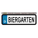 Blechschild Metall Klein - Biergarten KFZ 26x7cm