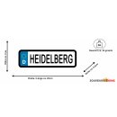 Blechschild Metall Klein - Heidelberg KFZ 26 x 7 cm