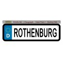 Blechschild Metall Klein - Rothenburg ob der Tauber KFZ 26 x 7 cm