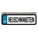 Blechschild Metall Klein - Neuschwanstein KFZ 26 x 7 cm