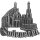 Nürnberg Metall Magnet Frauenkirche Schöner Brunnen - Silber