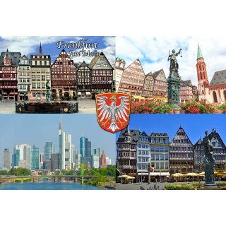 Fotomagnet Foto Magnet Kühlschrankmagnet - Frankfurt Wappen 4 in 1