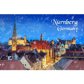 Nürnberg Winter bei Nacht Magnet Fotomagnet groß