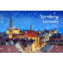 Nürnberg Winter bei Nacht Magnet Fotomagnet groß