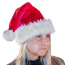 10 Stück im Set Weihnachtsmütze Nikolausmütze Winter Mütze Mützen Nikolaus Santa Rot Plüsch Dicker Fellrand