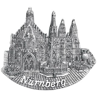 Nürnberg Magnet Grau Schwarz Handmade