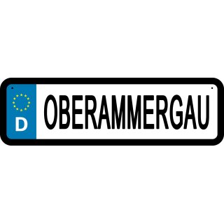 Blechschild Metall Klein - Oberammergau KFZ 26 x 7 cm