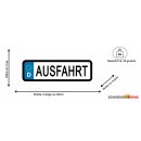 Blechschild Metall Klein - Ausfahrt KFZ 26 x 7 cm