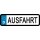 Blechschild Metall Klein - Ausfahrt