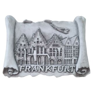Frankfurt am Main Römer Platz Magnet Polyresin Grau FFM Grau Handmade Souvenir