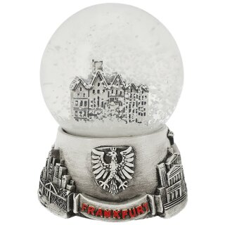 65mm Schneekugel schwarz weiß grau Frankfurt