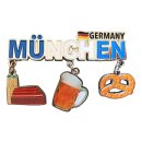 München Metallmagnet Anhängern Bierkrug Brezel...